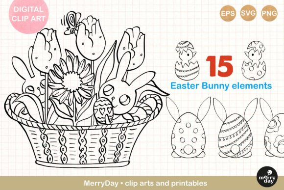 15 Decorative Easter Bunny Line Art: Elevate Your Holiday Projects with Whimsical Design