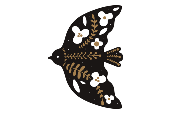 Bird Decorative Symbol in Traditional Sc