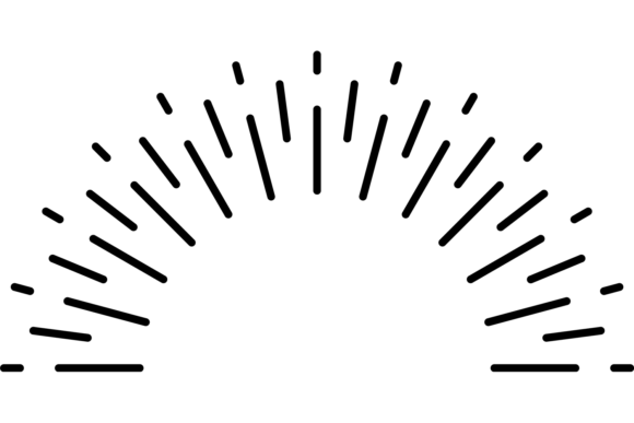 Bursting Sun. Decorative Black Stamp. Vi