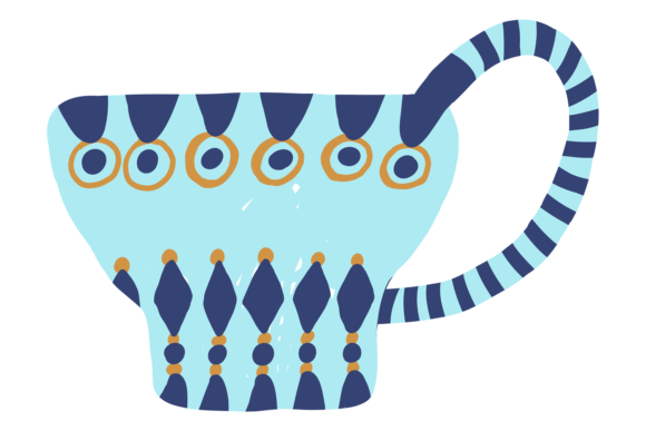 Ceramic Cup with Decorative Round Pattern