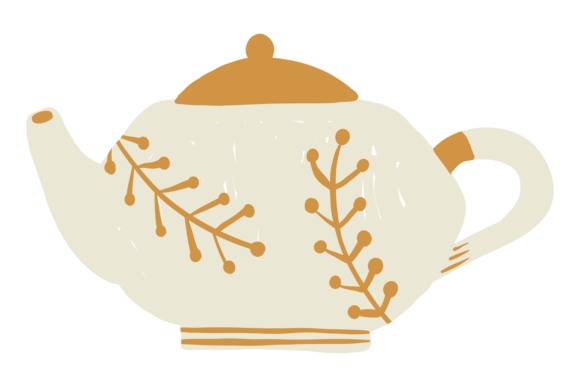 Ceramic Teapot with Decorative Ornament