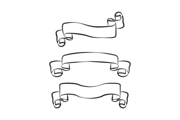 Clipart Ribbon Banner Decorative Outline