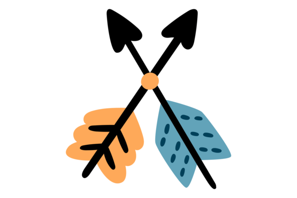 Crossed Arrows. Hand Drawn Decorative Pr