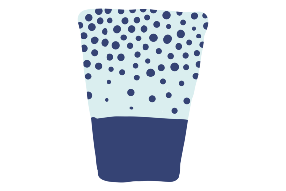 Cute Drinking Glass with Decorative Blue