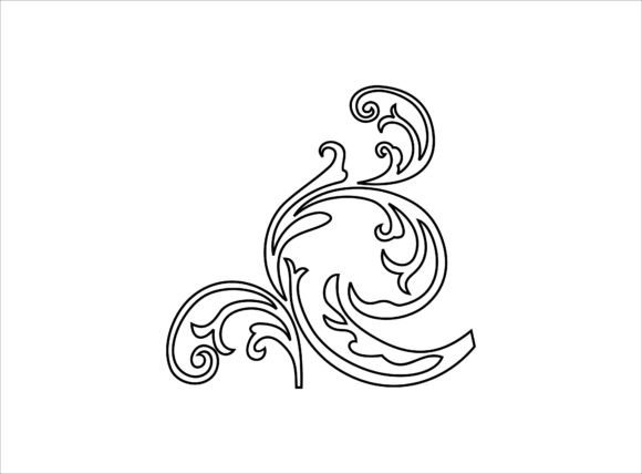 Decorative Element with Stylized Leaves