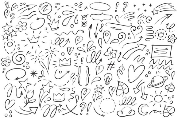 Decorative Hand Drawn Shapes for Creative Projects