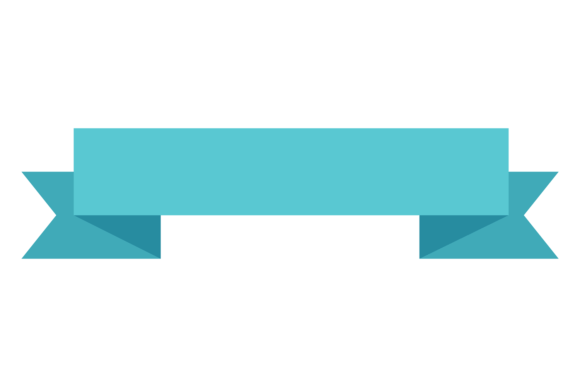 Decorative Ribbon Flag. Blue Empty Banner