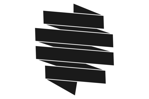 Decorative Sign Template. Black Ribbon B