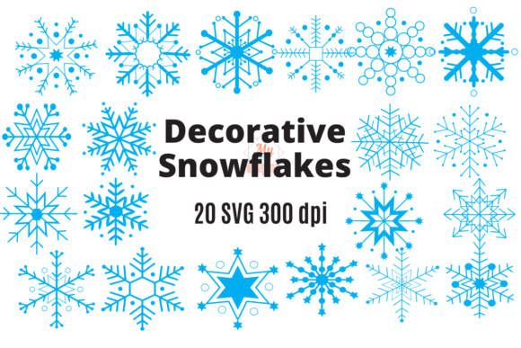 Decorative Snowflakes SVG Clipart Set