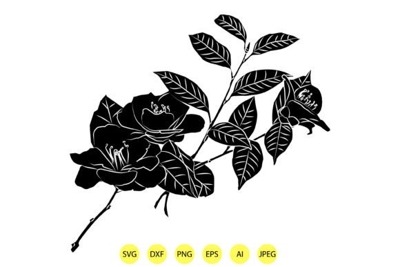 Decorative Vector Flower Silhouettes