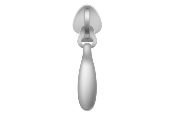 Decorative Zip Puller. Realistic Metal F