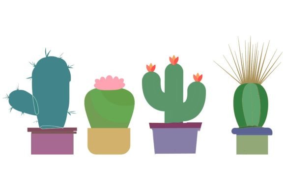 Elevating Digital Spaces with Plant Cactus Decorative Art