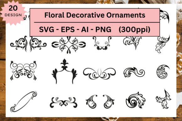 Floral Decorative Ornaments Svg Bundle