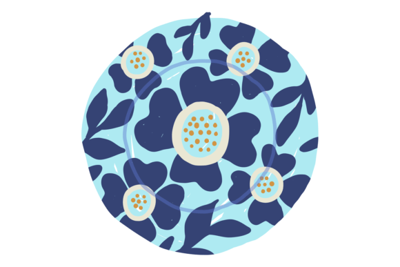 Floral Pattern Plate. Decorative Empty F: Elevating Everyday Dining and Design