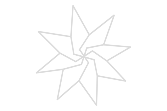 Geometric Twisted Star: Decorative Ornam and Geometric twisted star. Decorative ornament line element isolated on white background EPS, JPG.