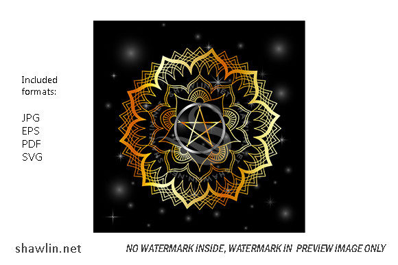 Golden Decorative Floral Mandala Sacred Geometry
