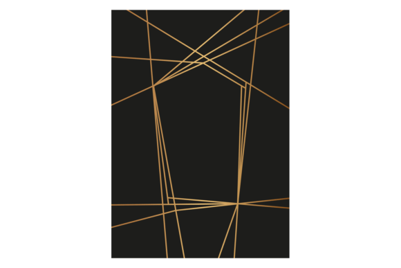Golden Line Pattern Frame. Decorative Pa