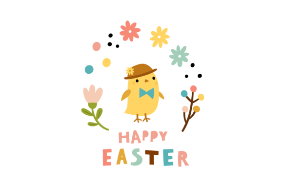 Happy Easter Card. Decorative Floral Ele
