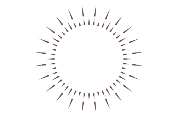 Radial Decorative Line Frame. Round Vint